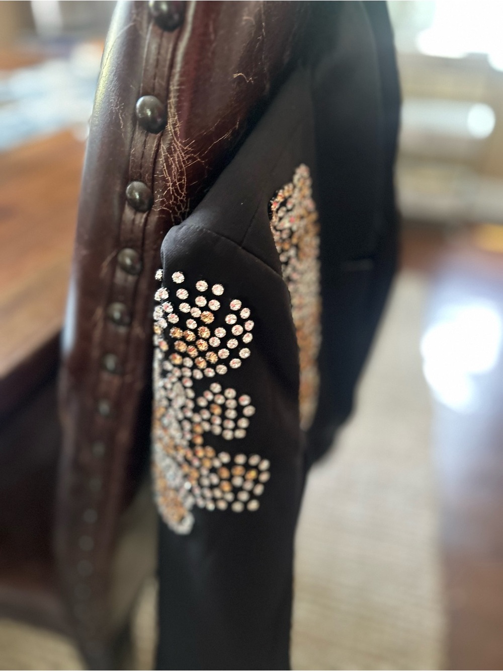 Boston Proper Black Blazer with Gold and Silver Bead Embellishment - Picture 2 of 2